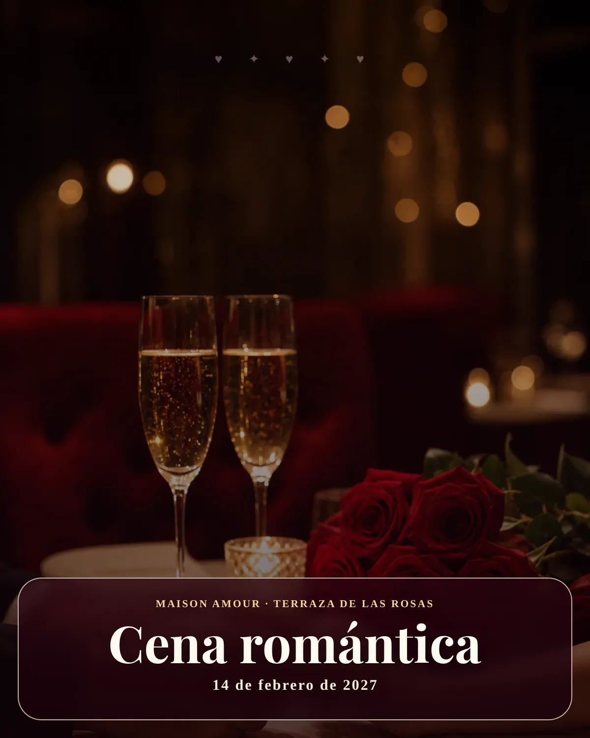 Vista previa de Cena romántica · Maison Amour